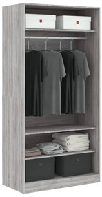 vidaXL Ντουλάπα Γκρι Sonoma 100 x 50 x 200 εκ. από Επεξεργασμένο Ξύλο
