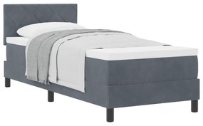 vidaXL Κρεβάτι με Στρώμα Σκηνής Σκούρο Γκρι 80x200 εκ Βελούδο