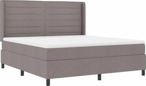 vidaXL LED Κρεβάτι με βάθρο με στρώμα Taupe 180 x 200 cm ύφασμα