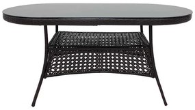 Τραπέζι κήπου Cellin pakoworld μέταλλο-pe rattan καφέ 160x80x77εκ