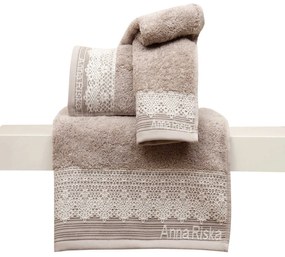Πετσέτα Σετ 3τμχ Des. Karla 2.Beige Anna Riska Towels Set 100% Cotton