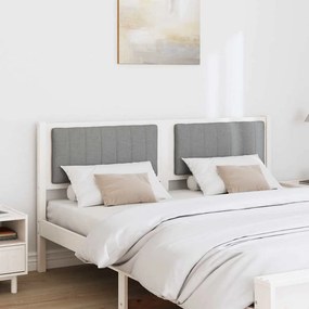 vidaXL Ταπετσαρισμένο κεφαλάρι Λευκό 150 cm Στερεά ξυλεία πεύκου