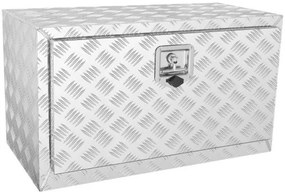 VEVOR Underbody Truck Box, 30&quot;×17&quot;×18&quot; Pickup Storage Box, Heavy Duty Aluminum Diamond Plate Tool Box with Lock and Keys, Waterproof Trailer Storage Box with T-Handle Latch for Truck, Van, Trailer