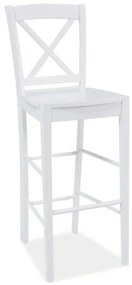80-1711 Ξύλινη καρέκλα μπαρ CD-964 37x40x112 λευκή DIOMMI CD964B, 1 Τεμάχιο
