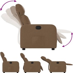 vidaXL Πολυθρόνα Ανακλινόμενη Καφέ Υφασμάτινη