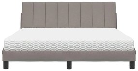 vidaXL Κρεβάτι Taupe 160x200 εκ. Υφασμάτινο