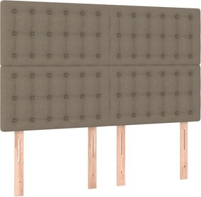 vidaXL Κρεβάτι Boxspring με Στρώμα Taupe 140x200 εκ. Υφασμάτινο