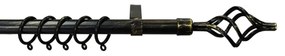 Κουρτινόξυλο Φ19mm Μονό Επεκτεινόμενο 120-210cm Με Άκρα Grace 596197