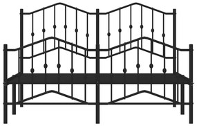 vidaXL Πλαίσιο Κρεβατιού με Κεφαλάρι/Ποδαρικό Μαύρο 150x200εκ. Μέταλλο