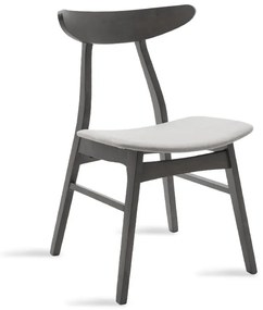 Καρέκλα Orlean pakoworld γκρι ύφασμα-rubberwood ανθρακί πόδι - Ξύλο - 097-000008