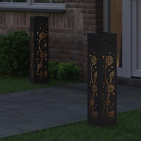 vidaXL Ηλιακό LED Φως Δρόμου 2 pcs Θερμό λευκό 18 x 18 x 80 εκ.