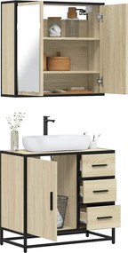 vidaXL Σετ Επίπλων Μπάνιου 2 Τεμαχίων Sonoma Δρυς Επεξεργασμένο Ξύλο
