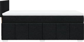 vidaXL Κρεβάτι Boxspring με Στρώμα Μαύρο 100 x 200 εκ. Υφασμάτινο