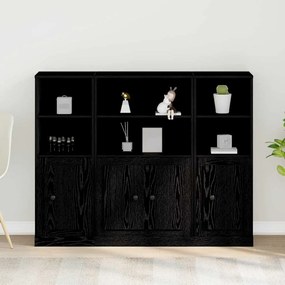 vidaXL Υψηλή Ντουλάπα Μαύρη Οξυά 132 x 35.5 x 103.5 εκ