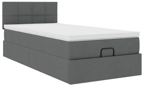 Οθωμανικό κρεβάτι με στρώμα Σκούρο γκρι 80x200cm ύφασμα 3311415