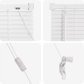 vidaXL Βενετσιάνικη Σκίαση Λευκός 150 x 90 cm 25 mm PVC