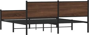 vidaXL Σκελετός Κρεβ. Χωρίς Στρώμα Καφέ Δρυς 160x200 εκ. Μεταλλικό