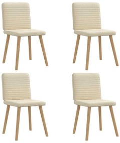 vidaXL Καρέκλες Τραπεζαρίας 4 τεμ. Κρεμ Υφασμάτινες