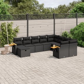 vidaXL Patio Sofa Set 8-θέσια Black