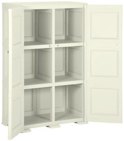 vidaXL Πλαστικό Ντουλάπι Κρεμ Ανοιχτό 79 x 43 x 125εκ. με Σχέδιο Ξύλου