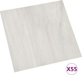 vidaXL Πλάκες Δαπέδου 55 pcs Κρεμ 5,11 τ.μ. PVC