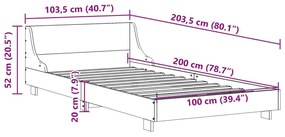 Σκελετός Κρεβατιού Χωρίς Στρώμα Λευκό 100x200 εκ. Μασίφ Πεύκο - Λευκό