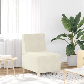 vidaXL Καναπέδες 3 pcs Κρεμ 55 x 74 x 82 εκ. Βελούδο