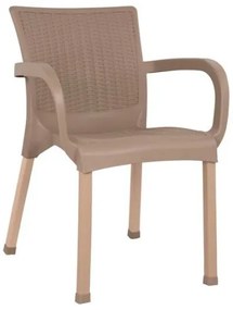ΠΟΛΥΘΡΟΝΑ ΠΟΛΥΠΡΟΠΥΛΕΝΙΟΥ RATTAN ΠΟΔΙ ALU HM5591.02 ΚΑΠΟΥΤΣΙΝΟ 60x60x82 cm