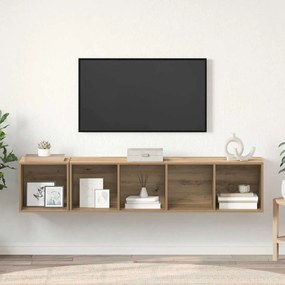 vidaXL 2 pcs artisan δρυς 37 x 37 x 142.5 εκ Επεξεργασμένο ξύλο