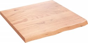 vidaXL Επιφ Τραπεζιού Αν Καφέ 60x60x(2-4)εκ. Επεξ. Μασίφ Ξύλο Δρυός