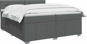 vidaXL Κρεβάτι box spring με στρώμα Σκούρο Γκρι 200 x 200 cm Ύφασμα