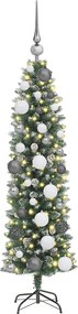 vidaXL Τεχνητό Λεπτό Χριστουγεννιάτικο Δέντρο Πράσινο και Λευκό 120 cm