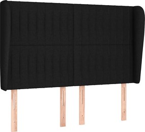 vidaXL Κρεβάτι Boxspring με Στρώμα Μαύρο 140x190 εκ. Υφασμάτινο