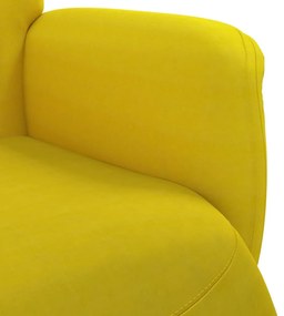 vidaXL Πολυθρόνα Ανακλινόμενη με Υποπόδιο Κίτρινη Βελούδινη