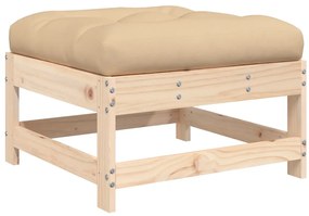 vidaXL Υποπόδια Κήπου με Μαξιλάρια 2 τεμ. από Μασίφ Ξύλο Πεύκου