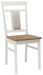 vidaXL Καρέκλα τραπεζαρίας 2 pcs Λευκό και Φυσικό Στερεό Ξύλο Ραβέντι