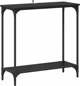 vidaXL Τραπέζι κονσόλας με ράφι Μαύρη δρυς 75 x 30.5 x 75 εκ