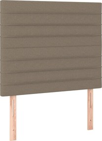 vidaXL Κρεβάτι Boxspring με Στρώμα Taupe 80x200 εκ. Υφασμάτινο