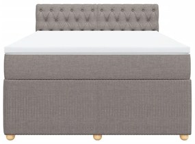 vidaXL Κρεβάτι Boxspring με Στρώμα Taupe 160x200 εκ. Υφασμάτινο