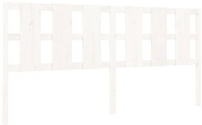 vidaXL Κεφαλάρι Κρεβατιού Λευκό 205,5x4x100 εκ. από Μασίφ Ξύλο Πεύκου
