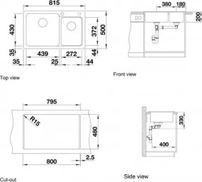 Blanco Naya 8 - Νεροχύτης Κουζίνας Γρανίτη 81,5x50 - Coffee