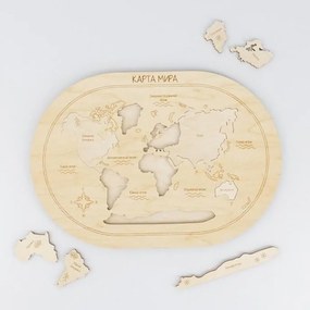 Intra απο ξύλο plywood 3mm-4mm πάχος – ξύλο Εκπαιδευτικού Παιχνιδιού Παζλ Παγκόσμιου Χάρτη 20x25 cm INTRAVECTRY-MY543603