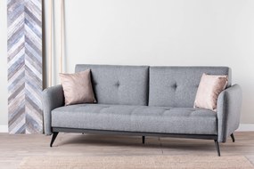 Τριθέσιος Καναπές Κρεβάτι Γκρι RON 100x190x90