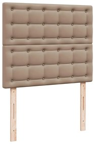 Οθωμανικό κρεβάτι με στρώμα &amp; LEDs Cappucino Faux Leather - Καφέ