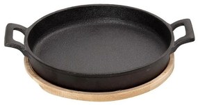 Σαγανάκι Στρογγ. Με Βάση Bamboo Sag101 24Χ20Χ5,5cm Black Espiel Cast Iron