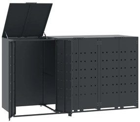 vidaXL Πλαίσιο Κάδων Απορριμμάτων 3 Κάδοι Ανθρακί 207x79x117 εκ Ατσάλι