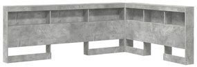 vidaXL Κεφαλάρι Αποθήκης Γκρι σκυροδέματος 140 cm Επεξεργασμένο ξύλο