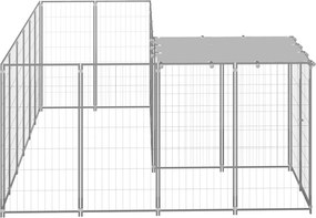 vidaXL Σπιτάκι Σκύλου Ασημί 4,84 μ² Ατσάλινο
