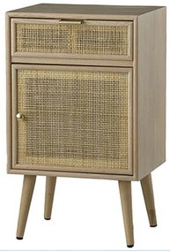 Artekko Cons MDF Κομοδίνο με Ψάθα σε Φυσική Απόχρωση (42x34.5x71)cm Artekko 48596