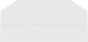 vidaXL Κρεβάτι με αποθηκευτικό χώρο και στρώμα 2 pcs Λευκό Δέρμα